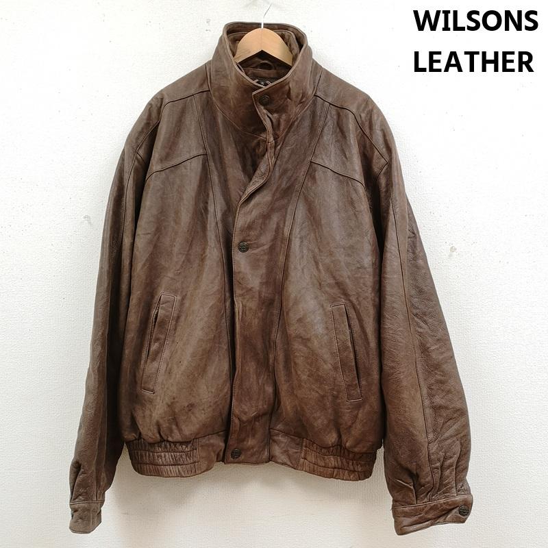 古着 USED ジャケット、上着 レザージャケット WILSONS LEATHER ウィルソンズ レザー 本革 リアルレザー ボンバー ジャケット XL 茶 / ブラウン / brown メンズ USED 古着 中古 50170012