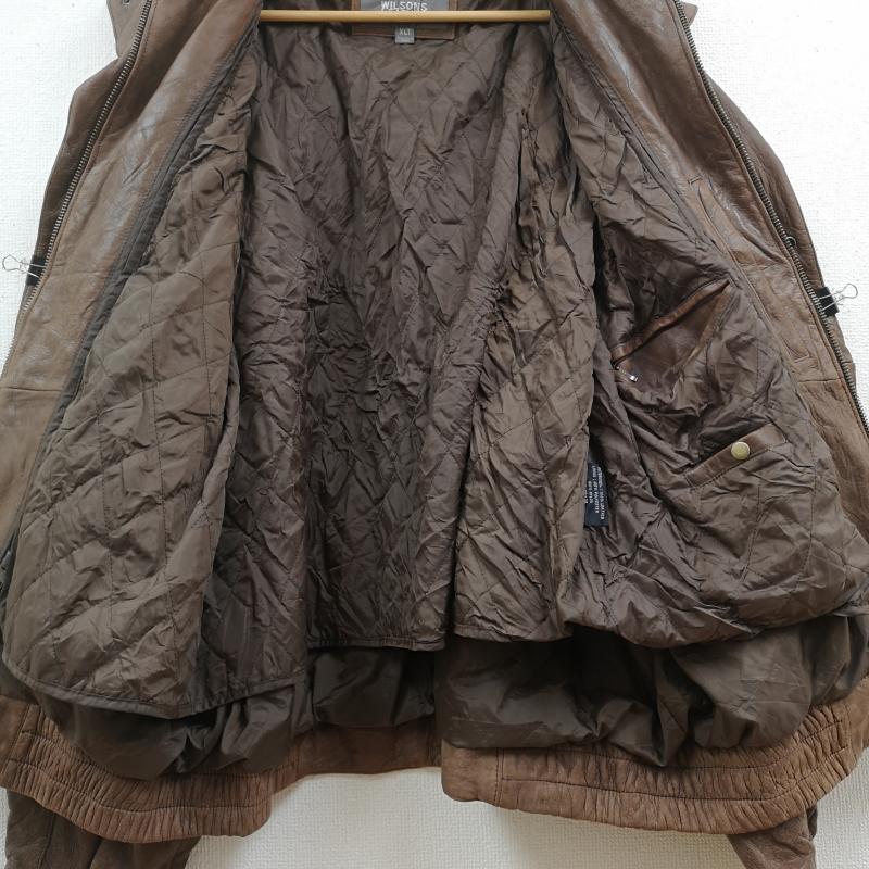 古着 USED ジャケット、上着 レザージャケット WILSONS LEATHER ウィルソンズ レザー 本革 リアルレザー ボンバー ジャケット XL 茶 / ブラウン / brown メンズ USED 古着 中古 50170012