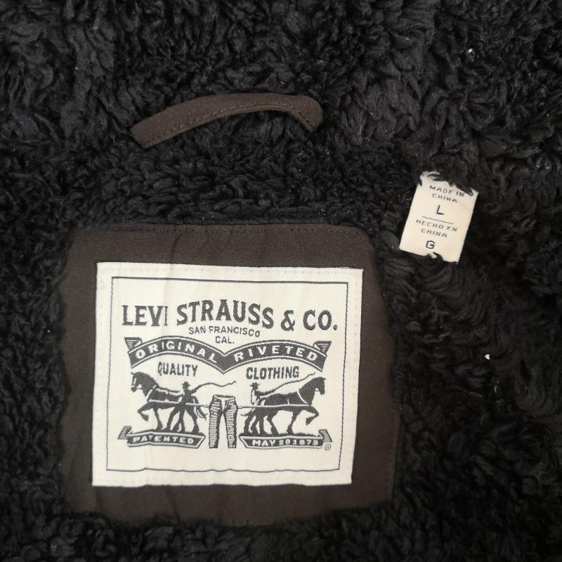 リーバイストラウスアンドコー Levi Strauss & co. ジャケット、上着 ジャンパー、ブルゾン ソフトシェル 2ポケット シェルパラインド フーデッド トラッカー ジャケット L 黒 / ブラック / black メンズ USED 古着 中古 50170015