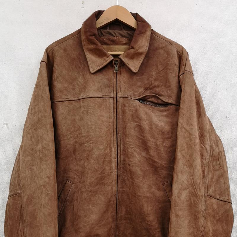 ティンバーランド Timberland ジャケット、上着 レザージャケット 02AW カウハイド 本革 レザー ジャケット 20257 L 茶 / ブラウン / brown メンズ USED 古着 中古 50170018