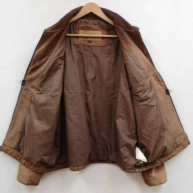 ティンバーランド Timberland ジャケット、上着 レザージャケット 02AW カウハイド 本革 レザー ジャケット 20257 L 茶 / ブラウン / brown メンズ USED 古着 中古 50170018
