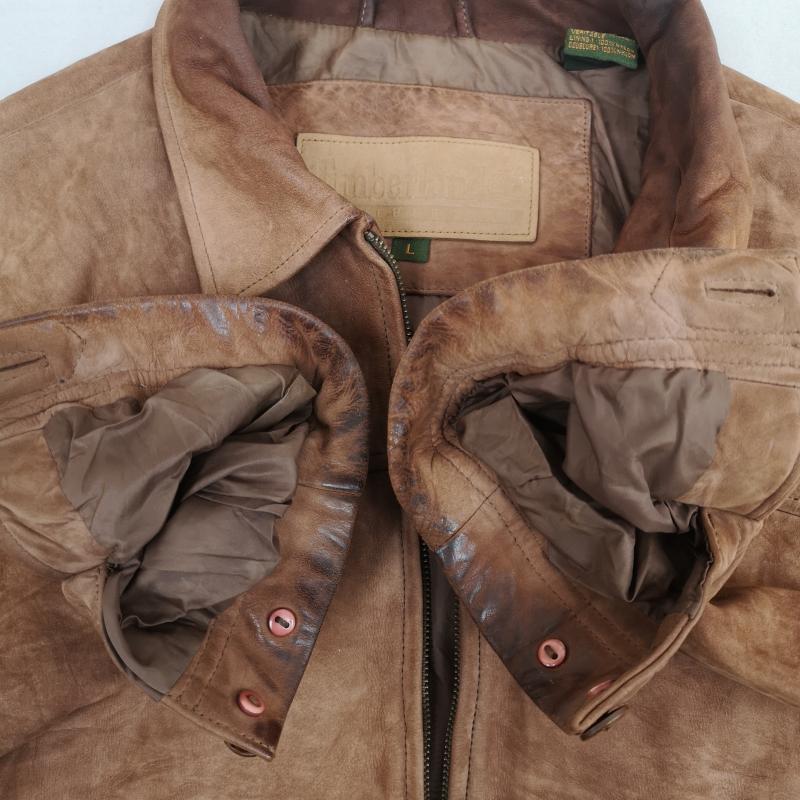ティンバーランド Timberland ジャケット、上着 レザージャケット 02AW カウハイド 本革 レザー ジャケット 20257 L 茶 / ブラウン / brown メンズ USED 古着 中古 50170018