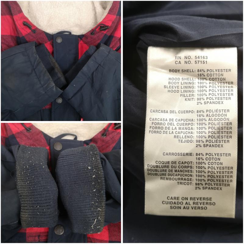リーバイストラウスアンドコー Levi Strauss & co. ジャケット、上着 ジャンパー、ブルゾン ヘビーウェイト バッファロー チェック柄 フーデッド ミリタリー パファー ジャケット XXL 赤 / レッド / red X 紺 / ネイビー / navy メンズ USED 古着 中古 50170019