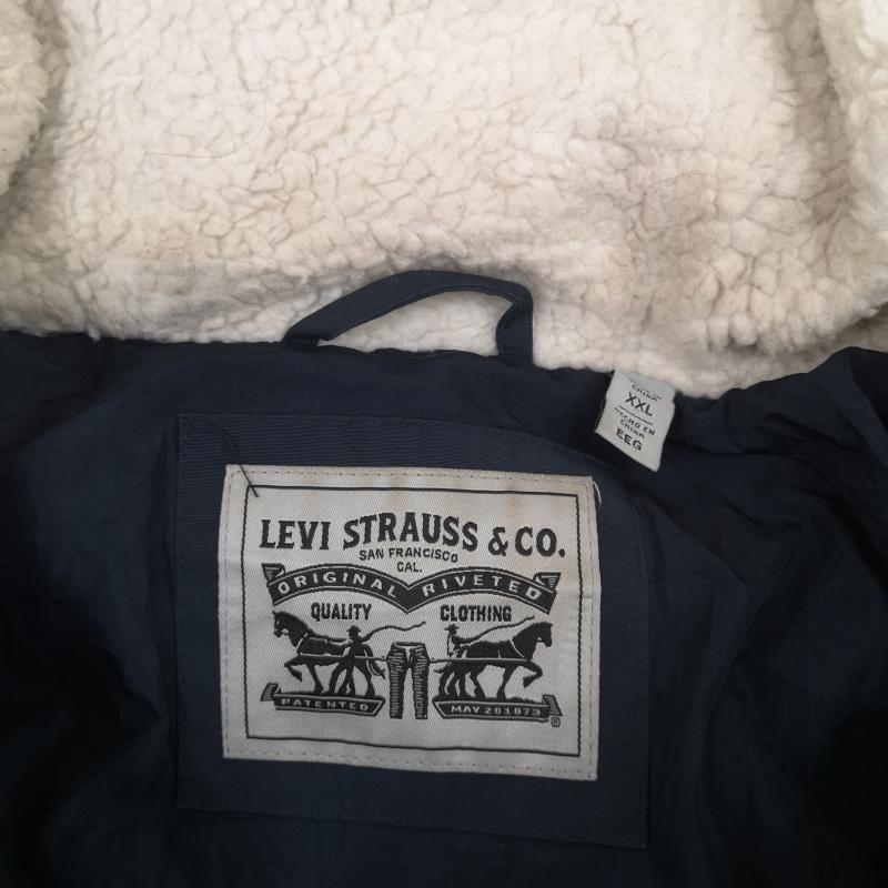 リーバイストラウスアンドコー Levi Strauss & co. ジャケット、上着 ジャンパー、ブルゾン ヘビーウェイト バッファロー チェック柄 フーデッド ミリタリー パファー ジャケット XXL 赤 / レッド / red X 紺 / ネイビー / navy メンズ USED 古着 中古 50170019