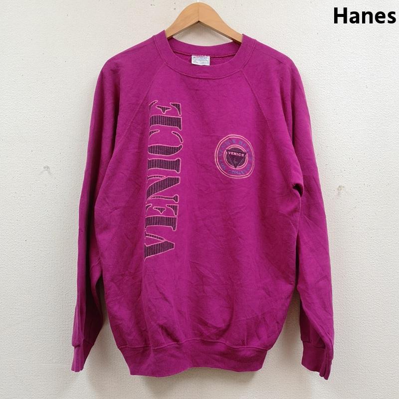 古着 USED トレーナー 長袖 Hanes USA製 VENICE BEACH ベニス ビーチ クルーネック スウェット トレーナー XL 紫 / パープル / purple X 桃 / ピンク / pink メンズ USED 古着 中古 50170020