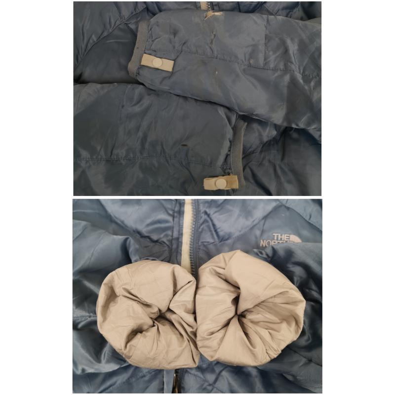 ザノースフェイス THE NORTH FACE ジャケット、上着 ダウンジャケット ダイヤモンド キルティング 550 フィルパワー グース ダウン ジャケット M 水色 / ライトブルー / レディース USED 古着 中古 50170024
