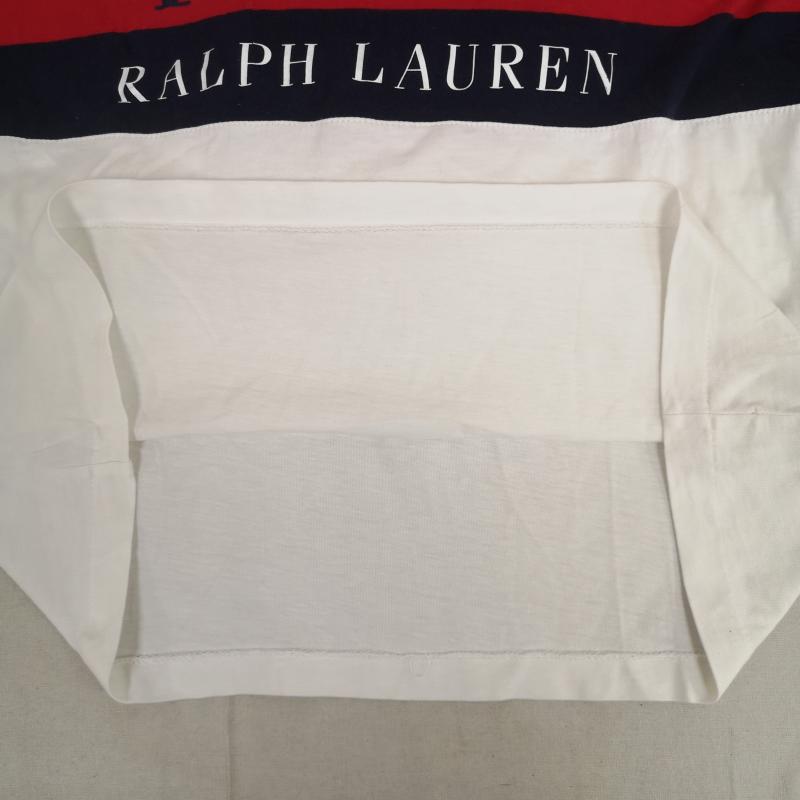 ポロラルフローレン POLO RALPH LAUREN Tシャツ 長袖 ビッグポニー クラウンクレスト 刺繍 長袖 Tシャツ ロンT S 白 / ホワイト / white X 紺 / ネイビー / navy メンズ USED 古着 中古 50170029