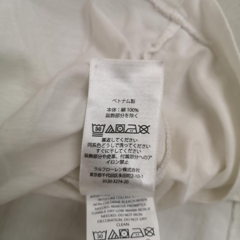 ポロラルフローレン POLO RALPH LAUREN Tシャツ 長袖 ビッグポニー クラウンクレスト 刺繍 長袖 Tシャツ ロンT S 白 / ホワイト / white X 紺 / ネイビー / navy メンズ USED 古着 中古 50170029