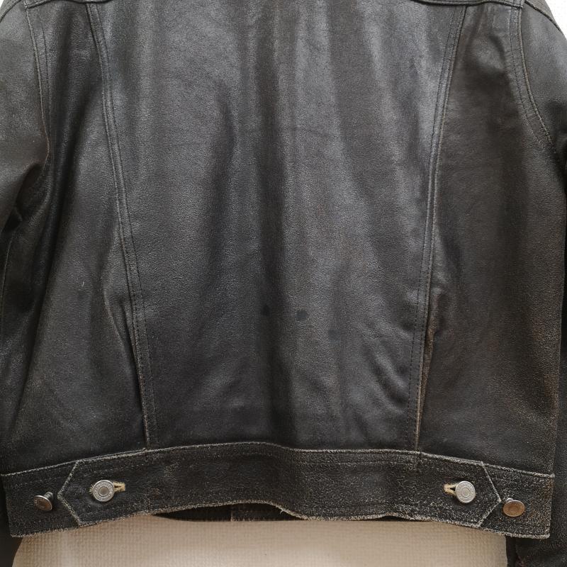 古着 USED ジャケット、上着 レザージャケット A DEQUAT アディクウィト カウハイド 牛革レザー トラッカー ジャケット M 黒 / ブラック / black X 茶 / ブラウン / brown メンズ USED 古着 中古 50170034