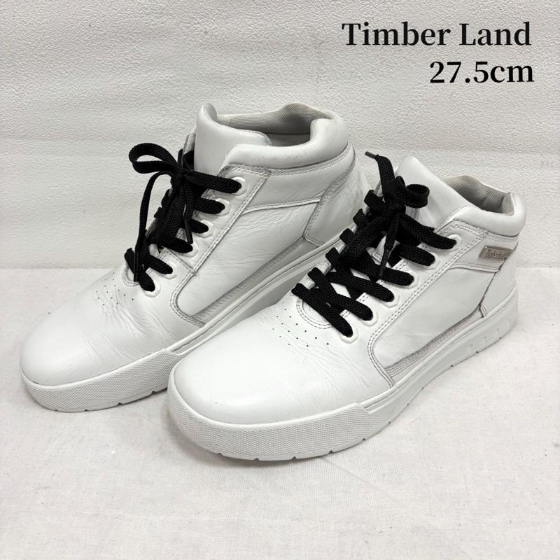 ティンバーランド Timberland スニーカー スニーカー BRIDGTON CHUKKA ブリッジトン レザー チャッカ ミドルカット スニーカー ロゴ 27.5cm ロゴ、文字 白 / ホワイト / white メンズ USED 古着 中古 50170035