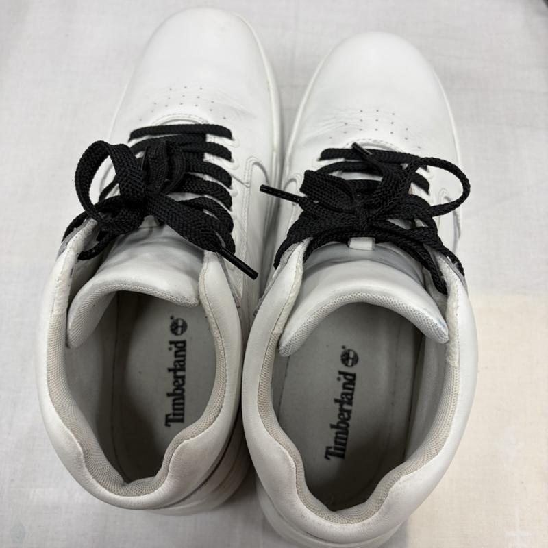 ティンバーランド Timberland スニーカー スニーカー BRIDGTON CHUKKA ブリッジトン レザー チャッカ ミドルカット スニーカー ロゴ 27.5cm ロゴ、文字 白 / ホワイト / white メンズ USED 古着 中古 50170035