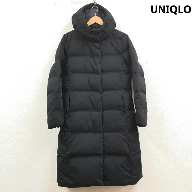 ユニクロ UNIQLO コート ダウンコート 耐久 撥水 加工 シームレス ダウン ロング コート 420253 M 紺 / ネイビー / navy レディース USED 古着 中古 50170036