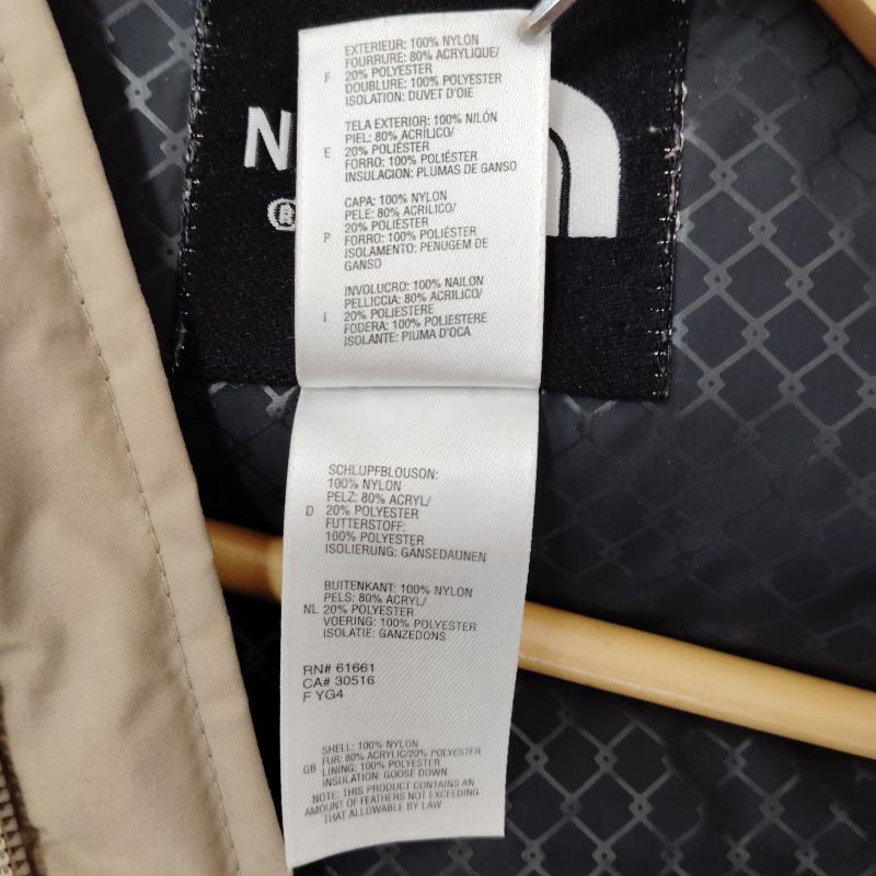 ザノースフェイス THE NORTH FACE ジャケット、上着 ダウンジャケット ゴッサム ジャケット GOTHAM JACKET フェイク ファー付き ダウン ジャケット L ベージュ / ベージュ / beige ボーイズ USED 古着 中古 50170037