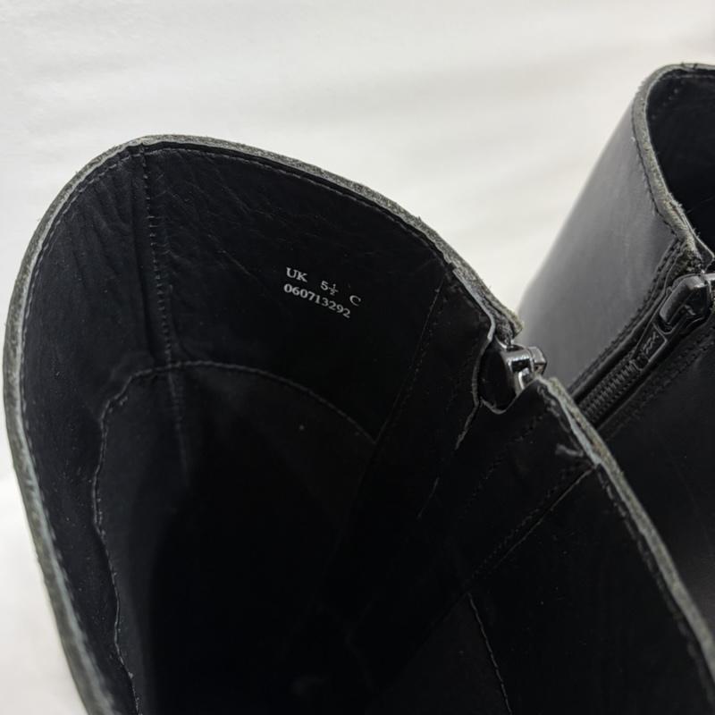 クラークス オリジナルズ Clarks Originals ブーツ ロングブーツ レザー サイドジップ ロング ブーツ 38 24 24.0cm 無地 X ワンポイント X ロゴ、文字 黒 / ブラック / black レディース USED 古着 中古 50170038