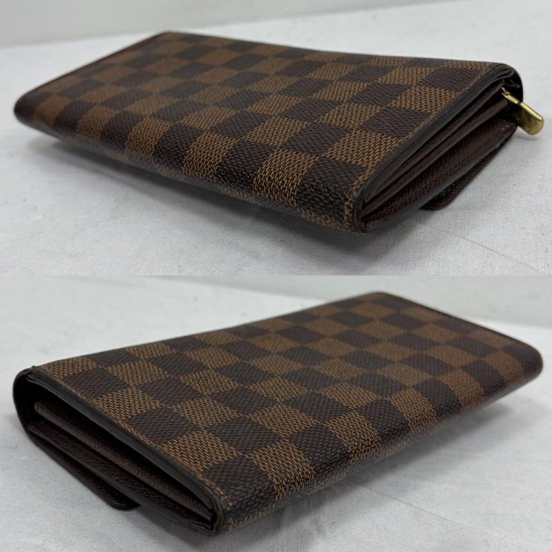 ルイヴィトン LOUIS VUITTON 財布 長財布 ダミエ レザー 二つ折り 長財布 エベヌ ポルトフォイユ サラ - チェック X ロゴ、文字 茶 / ブラウン / brown メンズ USED 古着 中古 50170042