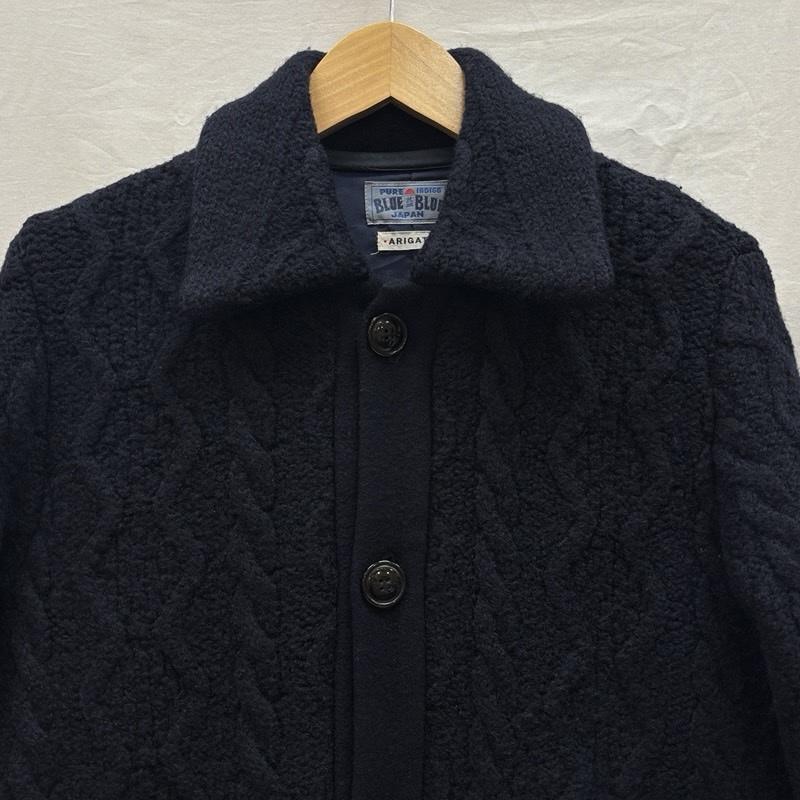 ブルーブルー BLUE BLUE コート コート一般 ケーブル ニット コート - 紺 / ネイビー / navy メンズ USED 古着 中古 50170046
