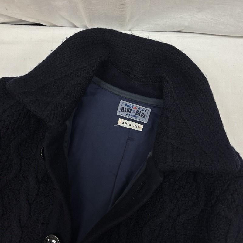 ブルーブルー BLUE BLUE コート コート一般 ケーブル ニット コート - 紺 / ネイビー / navy メンズ USED 古着 中古 50170046