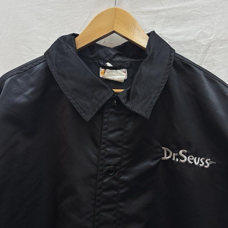 ヴィンテージ VINTAGE ジャケット、上着 ジャンパー、ブルゾン Dr.Seuss ドクタースース グリンチ プリント ナイロン コーチ ジャケット XL 黒 / ブラック / black メンズ USED 古着 中古 50170048