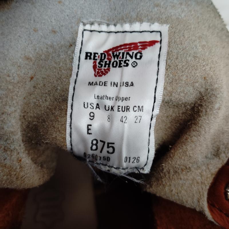 レッドウィング RED WING ブーツ エンジニアブーツ 6インチ クラシックモック Style No. 875 クレープ ソール 27.0cm 茶 / ブラウン / brown メンズ USED 古着 中古 50170053