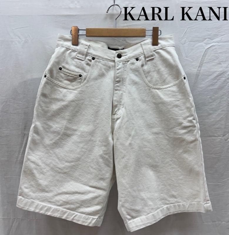 カールカナイ KARL KANI パンツ ショートパンツ 90年代 ビンテージ ショート バギー パンツ カラーデニム 90s VINTAGE 32インチ 白 / ホワイト / white メンズ USED 古着 中古 50170055