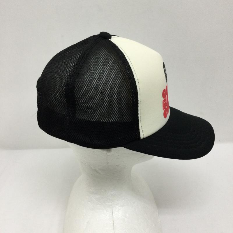 ヒステリックグラマー HYSTERIC GLAMOUR 帽子 キャップ hysteric glamour 0223QH03 メッシュキャップ FREE キャラクター 白 / ホワイト / white X 黒 / ブラック / black メンズ USED 古着 中古 50170062