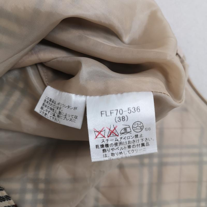 バーバリー・ブルーレーベル BURBERRY BLUE LABEL スカート ひざ丈スカート ノバチェック柄 ウール製 台形 スカート FLF70-536 38 ベージュ / ベージュ / beige X マルチカラー / マルチカラー / multicolor レディース USED 古着 中古 50170069