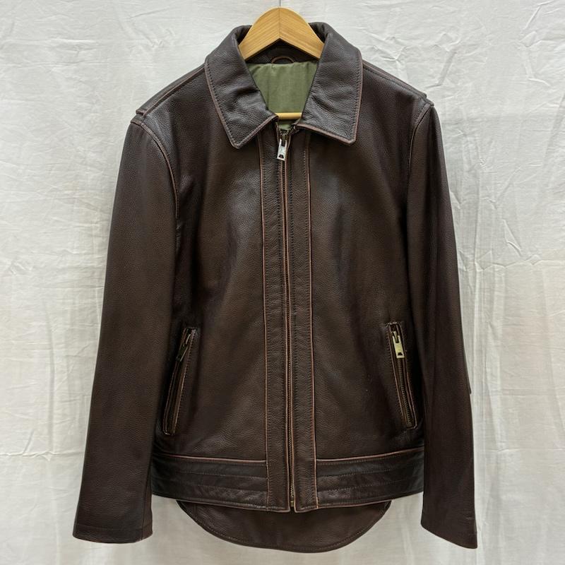 古着 USED ジャケット、上着 レザージャケット カウハイド 牛革 バイカー レザー ジャケット シングル ライダース L メンズ USED 古着 中古 50170072