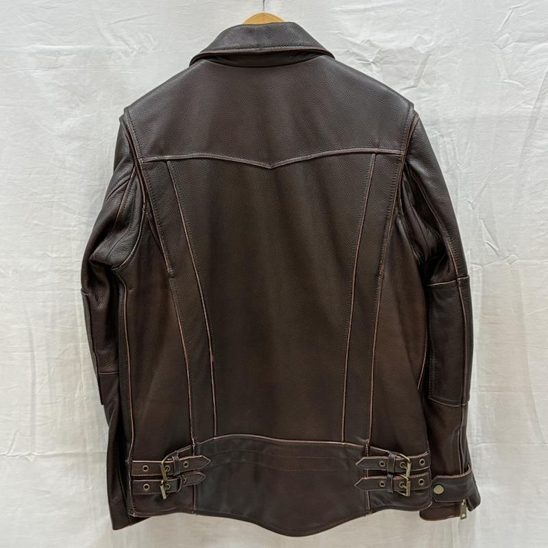 古着 USED ジャケット、上着 レザージャケット カウハイド 牛革 バイカー レザー ジャケット シングル ライダース L メンズ USED 古着 中古 50170072