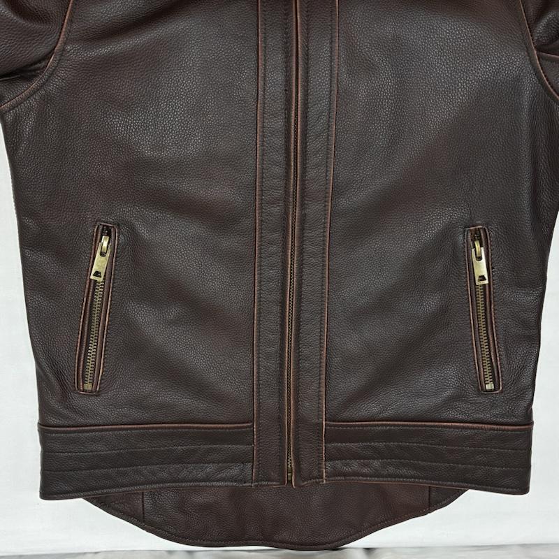古着 USED ジャケット、上着 レザージャケット カウハイド 牛革 バイカー レザー ジャケット シングル ライダース L メンズ USED 古着 中古 50170072