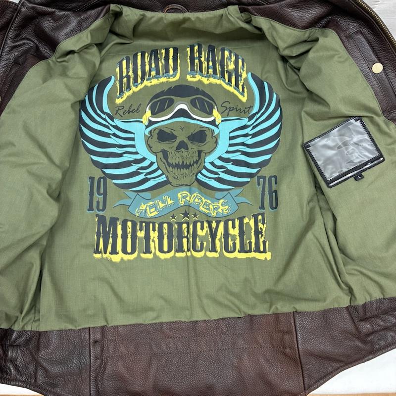 古着 USED ジャケット、上着 レザージャケット カウハイド 牛革 バイカー レザー ジャケット シングル ライダース L メンズ USED 古着 中古 50170072