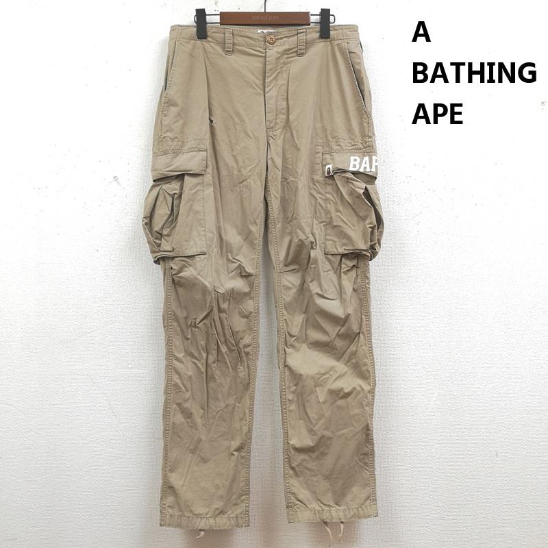 アベイシングエイプ A BATHING APE パンツ ワークパンツ、ペインターパンツ 6ポケット ロゴ ミリタリー カーゴ パンツ 001PTB301012X L ベージュ / ベージュ / beige メンズ USED 古着 中古 50170080