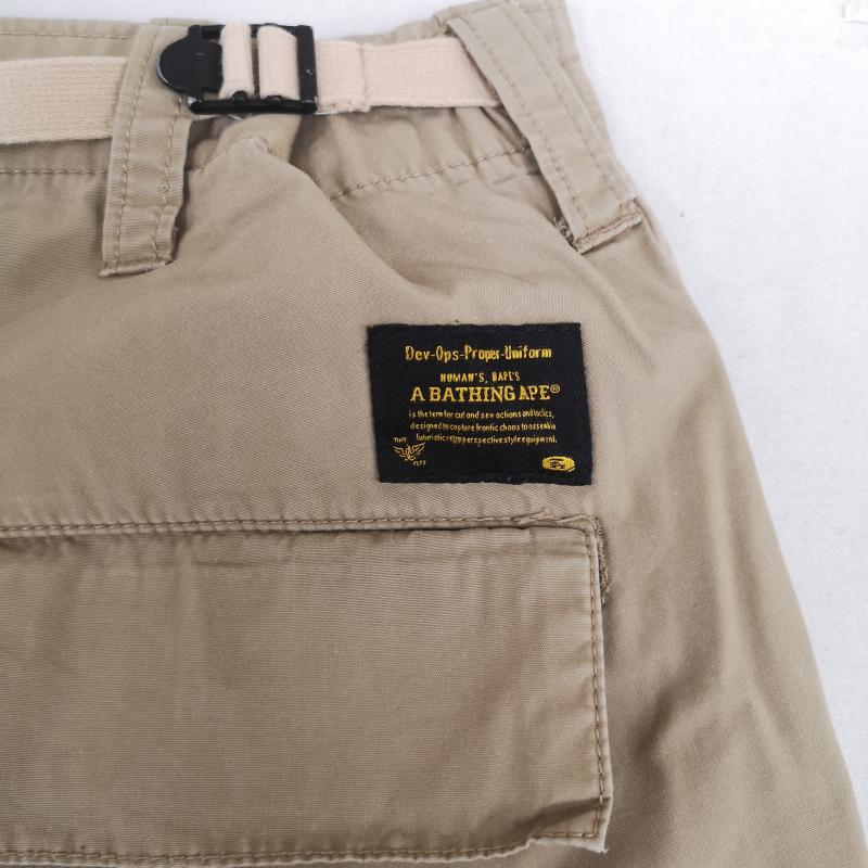 アベイシングエイプ A BATHING APE パンツ ワークパンツ、ペインターパンツ 6ポケット ロゴ ミリタリー カーゴ パンツ 001PTB301012X L ベージュ / ベージュ / beige メンズ USED 古着 中古 50170080