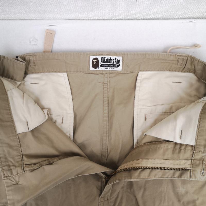 アベイシングエイプ A BATHING APE パンツ ワークパンツ、ペインターパンツ 6ポケット ロゴ ミリタリー カーゴ パンツ 001PTB301012X L ベージュ / ベージュ / beige メンズ USED 古着 中古 50170080