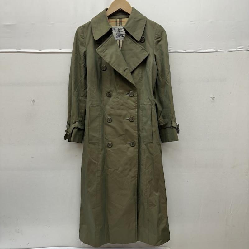 バーバリー BURBERRY コート トレンチコート 90s 白タグ ノバチェック 玉虫色 トレンチ コート FD081-039-79 - カーキ / カーキ / khaki レディース USED 古着 中古 50170082