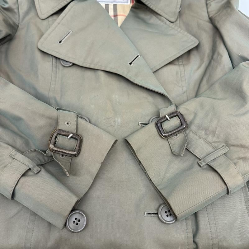 バーバリー BURBERRY コート トレンチコート 90s 白タグ ノバチェック 玉虫色 トレンチ コート FD081-039-79 - カーキ / カーキ / khaki レディース USED 古着 中古 50170082