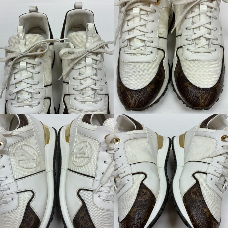 ルイヴィトン LOUIS VUITTON スニーカー スニーカー Run Away Sneaker ランアウェイ ライン スニーカー 1A4XNL モノグラム キャンバス カーフレザー 24.5cm レディース USED 古着 中古 50170086