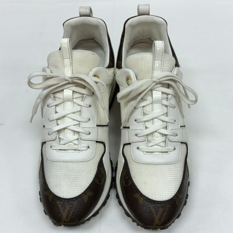 ルイヴィトン LOUIS VUITTON スニーカー スニーカー Run Away Sneaker ランアウェイ ライン スニーカー 1A4XNL モノグラム キャンバス カーフレザー 24.5cm レディース USED 古着 中古 50170086