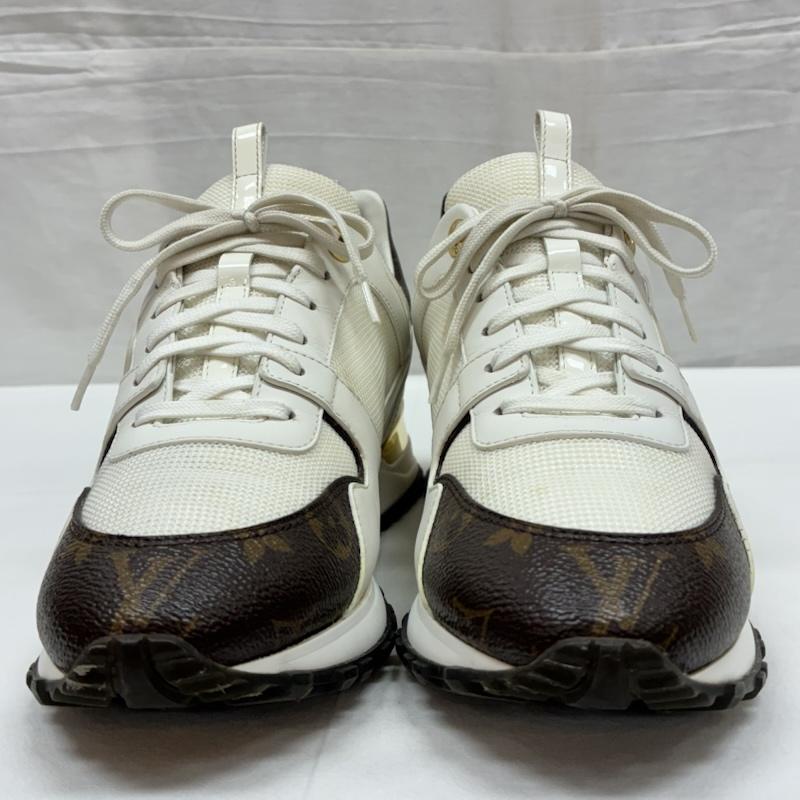 ルイヴィトン LOUIS VUITTON スニーカー スニーカー Run Away Sneaker ランアウェイ ライン スニーカー 1A4XNL モノグラム キャンバス カーフレザー 24.5cm レディース USED 古着 中古 50170086