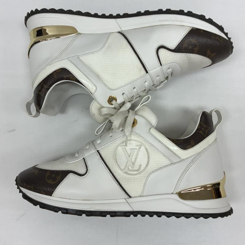 ルイヴィトン LOUIS VUITTON スニーカー スニーカー Run Away Sneaker ランアウェイ ライン スニーカー 1A4XNL モノグラム キャンバス カーフレザー 24.5cm レディース USED 古着 中古 50170086