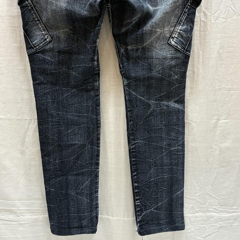 セマンティックデザイン semantic design パンツ デニム、ジーンズ ジップギミック ウォッシュド ストレッチ カーゴ デニム パンツ Y2K アーカイブ XL メンズ USED 古着 中古 50170089