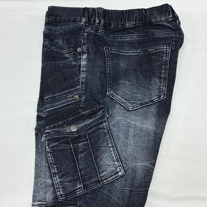 セマンティックデザイン semantic design パンツ デニム、ジーンズ ジップギミック ウォッシュド ストレッチ カーゴ デニム パンツ Y2K アーカイブ XL メンズ USED 古着 中古 50170089