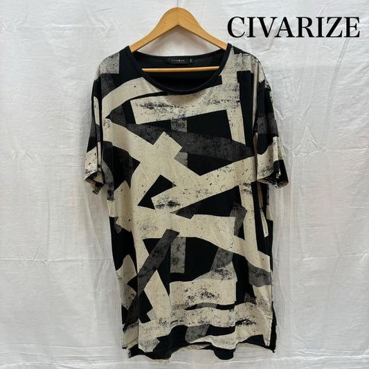 シウ゛ァーライズ CIVARIZE Tシャツ 半袖 クロス 十字架 フルグラフィック 総柄 カットソー Tシャツ V系 Y2K 46 メンズ USED 古着 中古 50170090