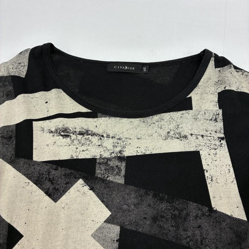 シウ゛ァーライズ CIVARIZE Tシャツ 半袖 クロス 十字架 フルグラフィック 総柄 カットソー Tシャツ V系 Y2K 46 メンズ USED 古着 中古 50170090