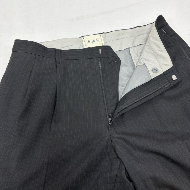 リメイクフルギ リメイク古着 パンツ スラックス 再構築 ネクタイ ドッキング リメイク ワイドパンツ アシンメトリー スラックス ペイズリー ストライプ - ストライプ X ペイズリー X アニマル柄 マルチカラー / マルチカラー / multicolor メンズ USED 古着 中古 50170095
