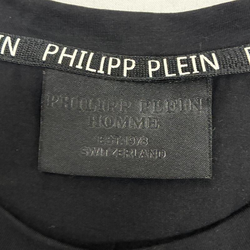 フィリッププレイン PHILIPP PLEIN Tシャツ 半袖 スカル ドクロ 髑髏 サークル スター ラインストーン ストレッチ カットソー Tシャツ Y2K XXL メンズ USED 古着 中古 50170097