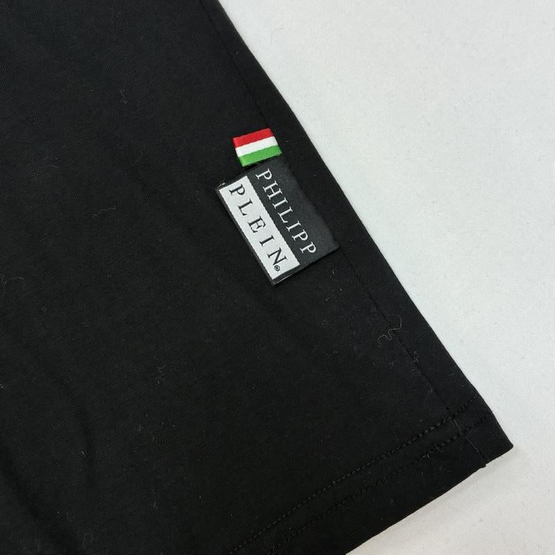 フィリッププレイン PHILIPP PLEIN Tシャツ 半袖 スカル ドクロ 髑髏 サークル スター ラインストーン ストレッチ カットソー Tシャツ Y2K XXL メンズ USED 古着 中古 50170097
