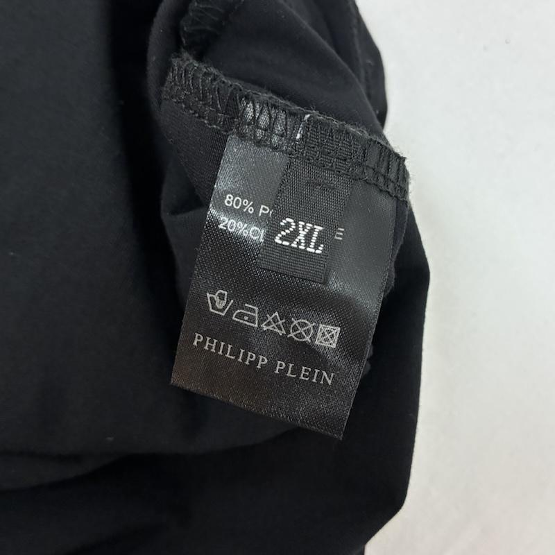 フィリッププレイン PHILIPP PLEIN Tシャツ 半袖 スカル ドクロ 髑髏 サークル スター ラインストーン ストレッチ カットソー Tシャツ Y2K XXL メンズ USED 古着 中古 50170097