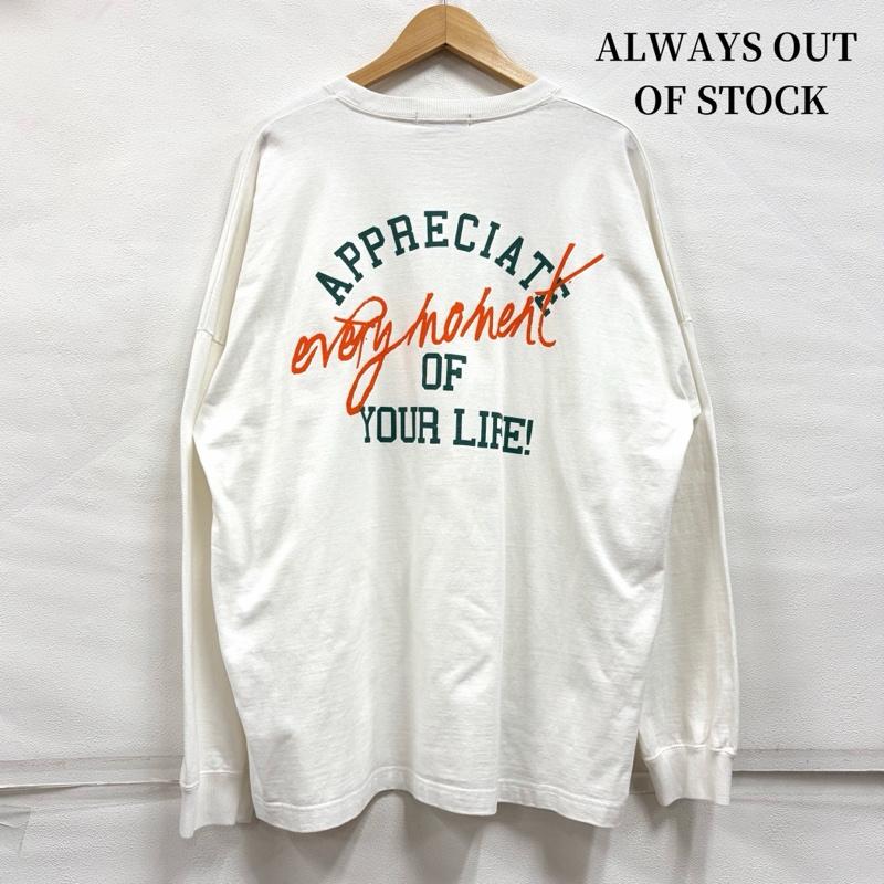 オールウェイズ アウト オブ ストック ALWAYS OUT OF STOCK Tシャツ 長袖 ストリート APPRECIATE ロゴ 両面プリント 長袖 Tシャツ ロンT XL ロゴ、文字 X プリント 白 / ホワイト / white X マルチカラー / マルチカラー / multicolor メンズ USED 古着 中古 50170101