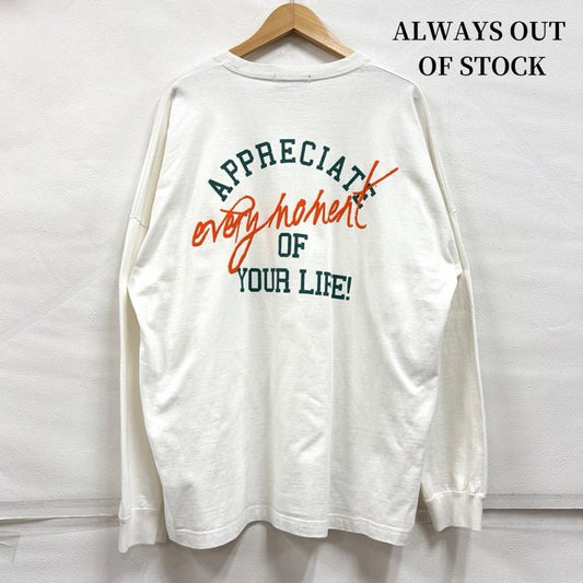 オールウェイズ アウト オブ ストック ALWAYS OUT OF STOCK Tシャツ 長袖 ストリート APPRECIATE ロゴ 両面プリント 長袖 Tシャツ ロンT XL ロゴ、文字 X プリント 白 / ホワイト / white X マルチカラー / マルチカラー / multicolor メンズ USED 古着 中古 50170101