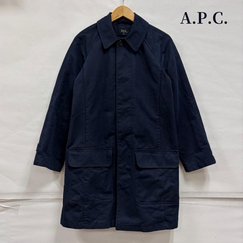 アーペーセー A.P.C. コート コート一般 ステンカラーコート スプリング マックコート ラグランスリーブ フラップポケット S 無地 紺 / ネイビー / navy メンズ USED 古着 中古 50170104